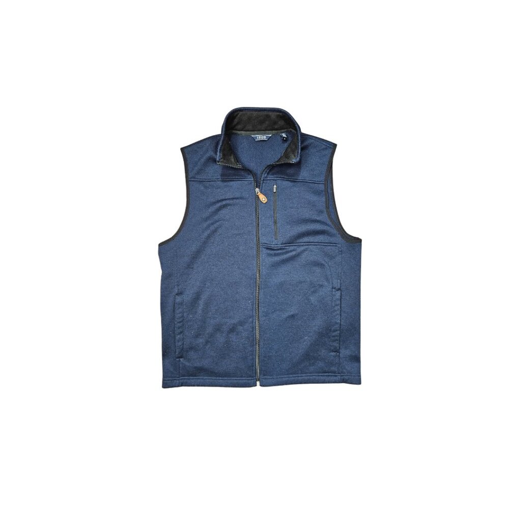 Izod Men's Blue Fleece Vest - Size Large